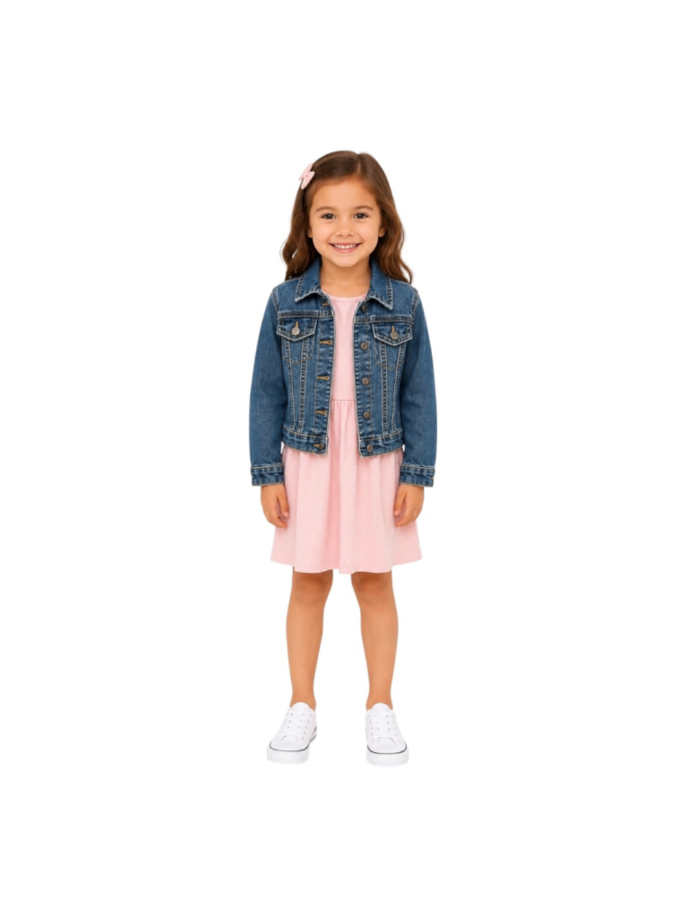 The Children’s Place Girls 5T Blue Denim Jean Jacket Heart Buttons